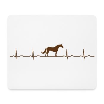 Mon cœur bat pour les chevaux - Tapis de souris (format paysage) - blanc - Devant