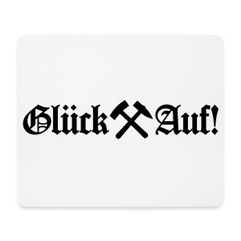 Farbe änderbar Glueck auf Glück Auf! Schriftzug - Mousepad (Querformat) - Weiß - Vorne