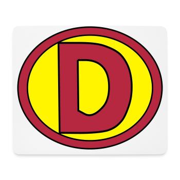 Super, Superheld, Superheldin, Hero, D - Mouse Pad (horizontal) - white - Front
