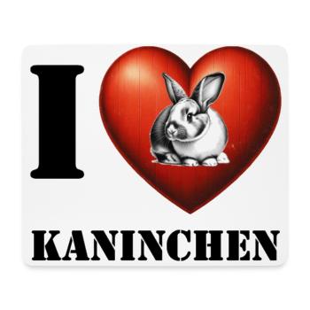 I Love Kaninchen - Mousepad (Querformat) - Weiß - Vorne