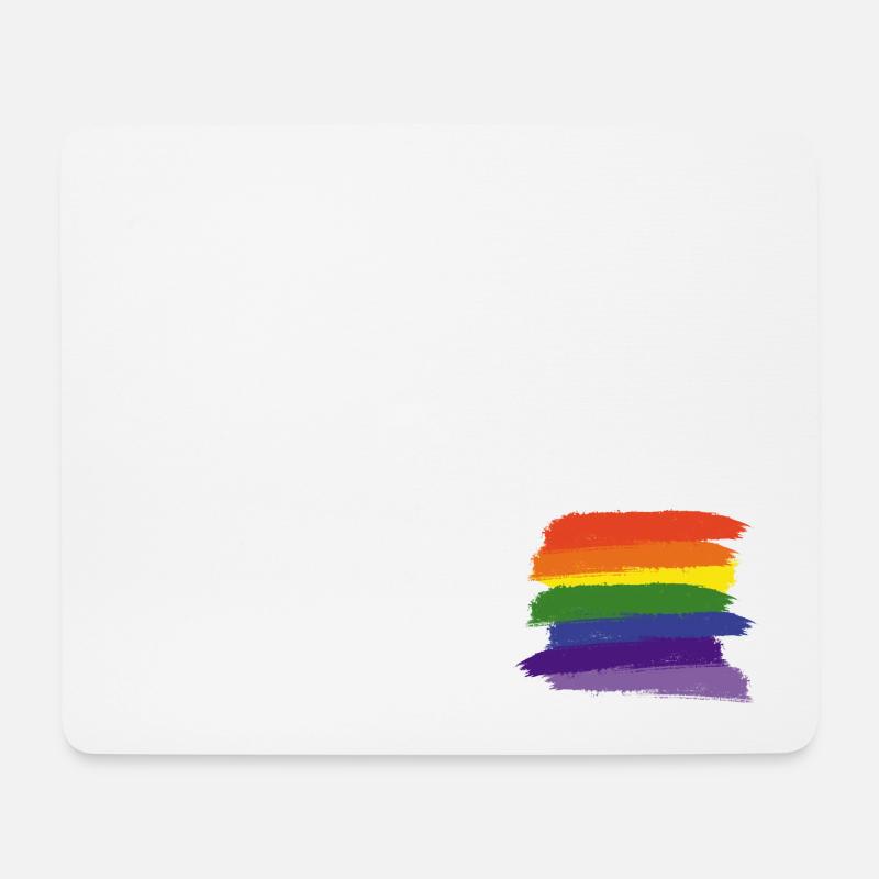 Regenbogen-Pinsel - Mousepad (Querformat) - Weiß
