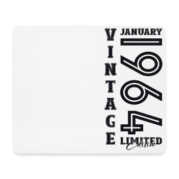 60th Birthday January Vintage 1964 Original - Mouse Pad (horizontal) - white - Front