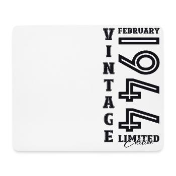 80e anniversaire mari février Vintage 1944 Vintage - Tapis de souris (format paysage) - blanc - Devant