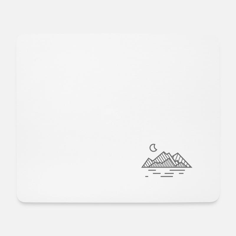 Moon & Mountains - Tapis de souris (format paysage) - blanc