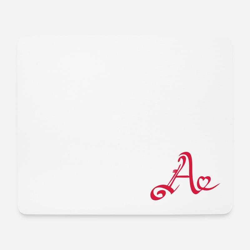 A - Herz - Mousepad (Querformat) - Weiß