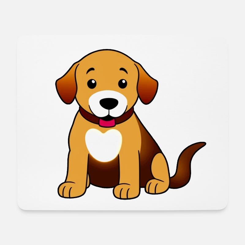 Dog brown sitting - Mouse Pad (horizontal) - white