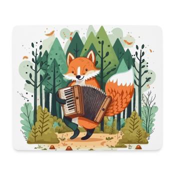 Renard musical - Tapis de souris (format paysage) - blanc - Devant