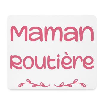 Deux Titres Maman Routière Camionneuse Mémé cadeau - Tapis de souris (format paysage) - blanc - Devant