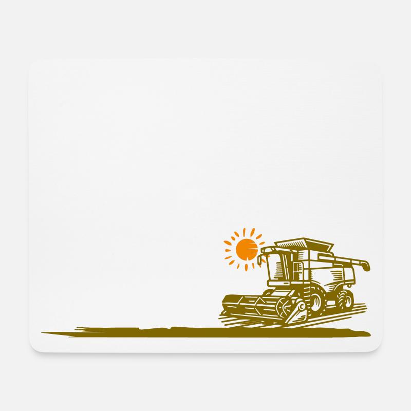 Mähdrescher - Mousepad (Querformat) - Weiß