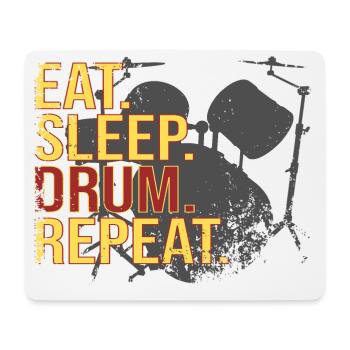 Eat. Sleep. Drum. Repeat. - Mousepad (Querformat) - Weiß - Vorne