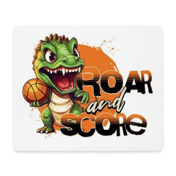 Basketball Dino T-Rex Spieler Sport Comic Cartoon - Mousepad (Querformat) - Weiß - Vorne