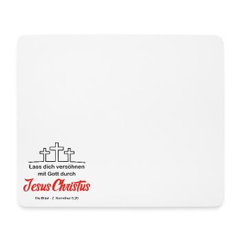 Lass dich versöhnen durch Jesus Christus (V.2) - Mousepad (Querformat) - Weiß - Vorne