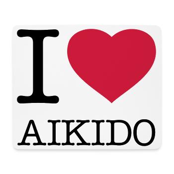 I LOVE AIKIDO - Mousepad (Querformat) - Weiß - Vorne