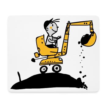 excavator t-shirt - Mouse Pad (horizontal) - white - Front