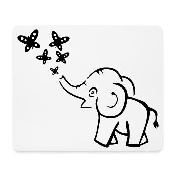 elefant lustig - Mousepad (Querformat) - Weiß - Vorne