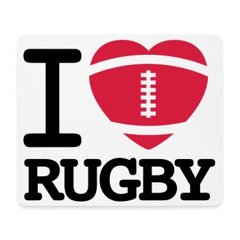 I love Rugby - Mouse Pad (horizontal) - white - Front