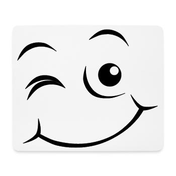 Emoticon Glückliches Gesicht - Mousepad (Querformat) - Weiß - Vorne
