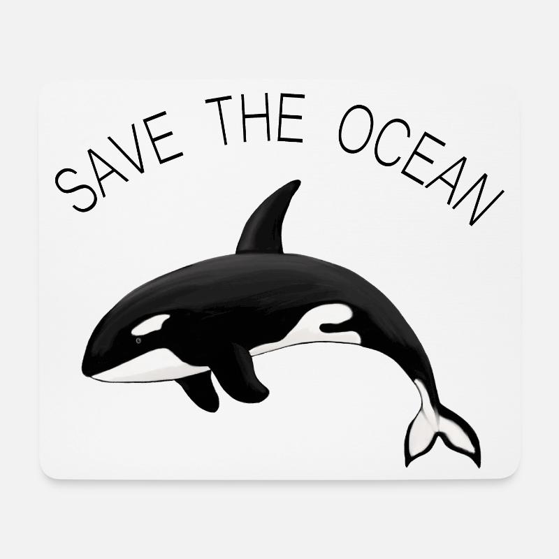 Save the Ocean Orca Killerwal - Mousepad (Querformat) - Weiß