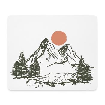 Berg Natur Zelten Camping sterne wald Geschenk - Mousepad (Querformat) - Weiß - Vorne