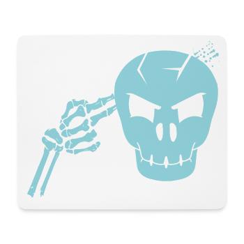 Totenkopf Kopfschuss - Mousepad (Querformat) - Weiß - Vorne