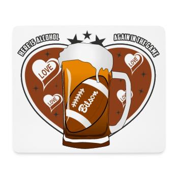 Football et bière - Tapis de souris (format paysage) - blanc - Devant