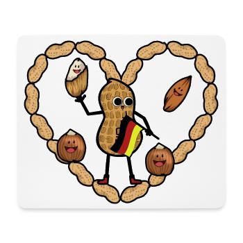 Deutsche Nuss Erdnuss Deutschlandfahne Nüsse - Mousepad (Querformat) - Weiß - Vorne