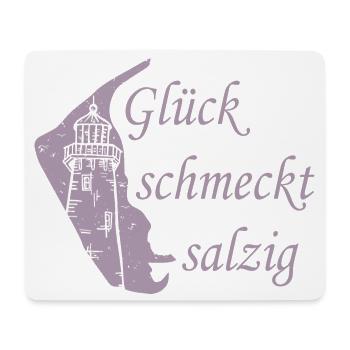 Glück schmeckt salzig – Amrum Nordsee Insel Design - Mousepad (Querformat) - Weiß - Vorne