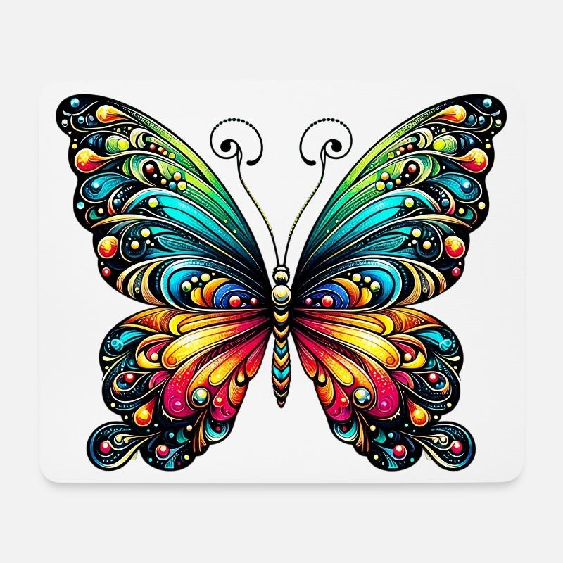 Papillon - Tapis de souris (format paysage) - blanc