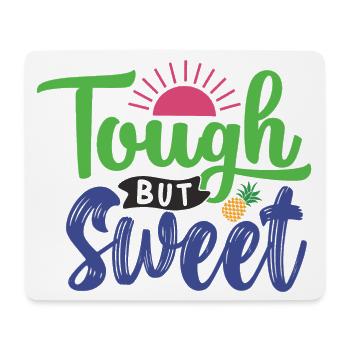 Tough und süß - Mousepad (Querformat) - Weiß - Vorne
