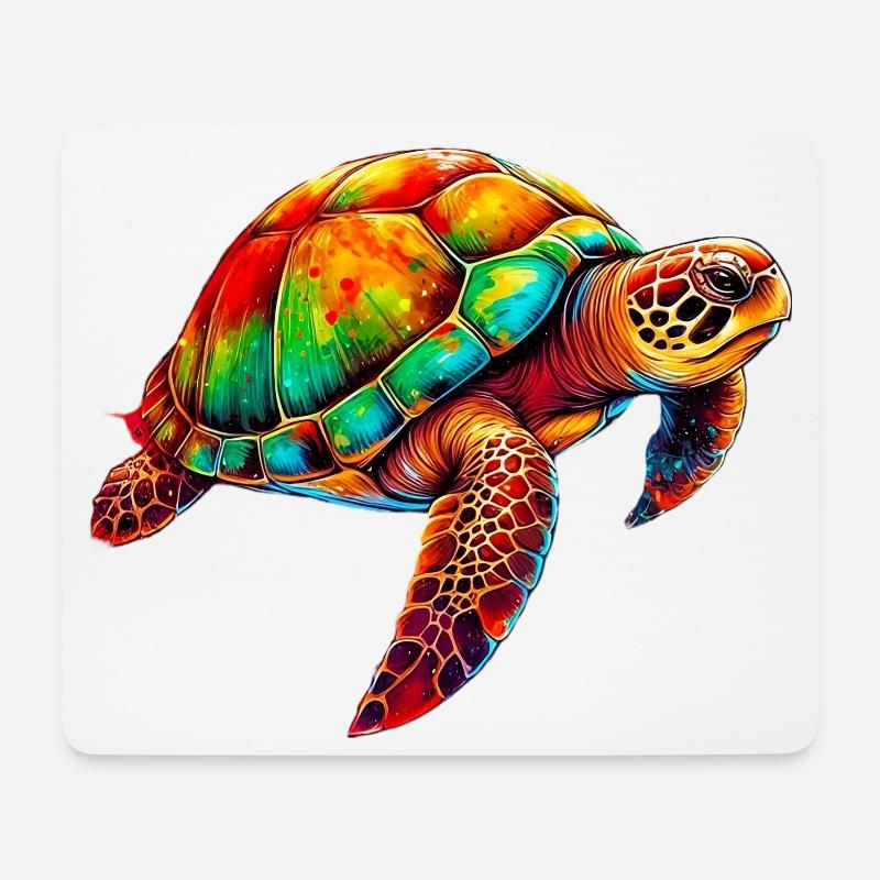 Schildkröte - Mousepad (Querformat) - Weiß