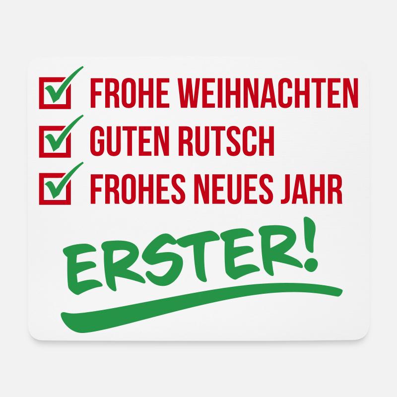 Frohe Weihnachten | Rutsch | Neues Jahr – ERSTER - Mousepad (Querformat) - Weiß