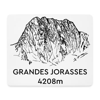 Grandes Jorasses, Haute Montagne, Mont-Blanc, Montagne - Tapis de souris (format paysage) - blanc - Devant