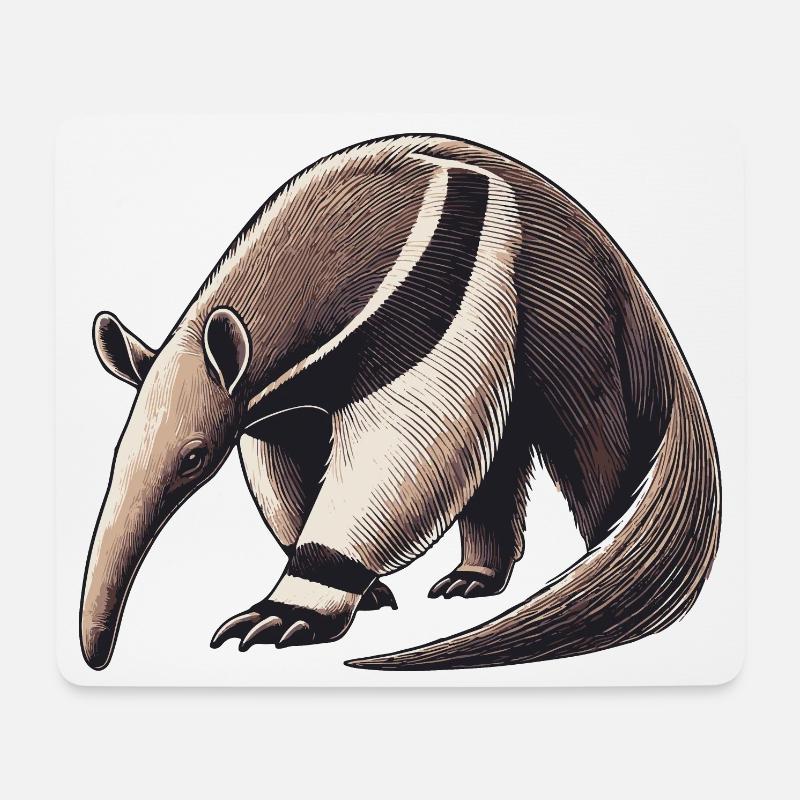Ameisenbär - Mousepad (Querformat) - Weiß