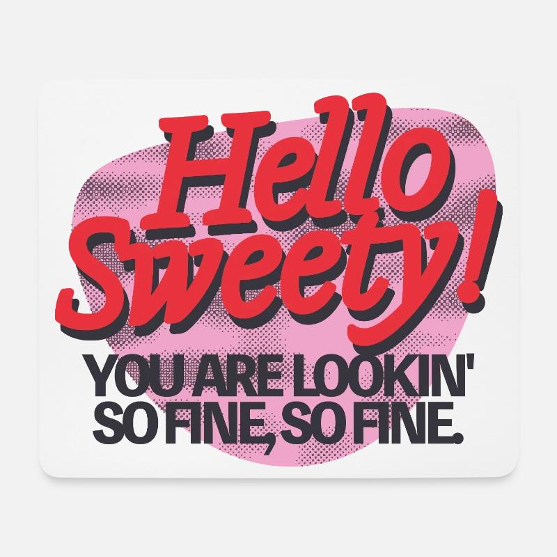 Hello Sweety! – Flirty Retro Vibes - Mousepad (Querformat) - Weiß