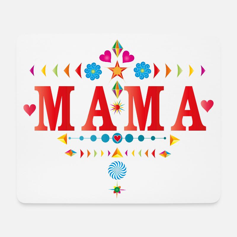 Bunte Mama-Typografie – Liebevoll & fröhlich - Mousepad (Querformat) - Weiß