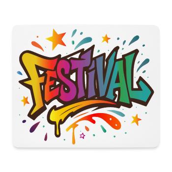 Festival – Bunte Energie in Graffiti-Style - Mousepad (Querformat) - Weiß - Vorne