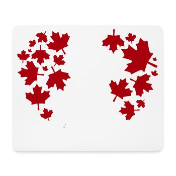 Motif de cœur de feuille d’érable - Tapis de souris (format paysage) - blanc - Devant