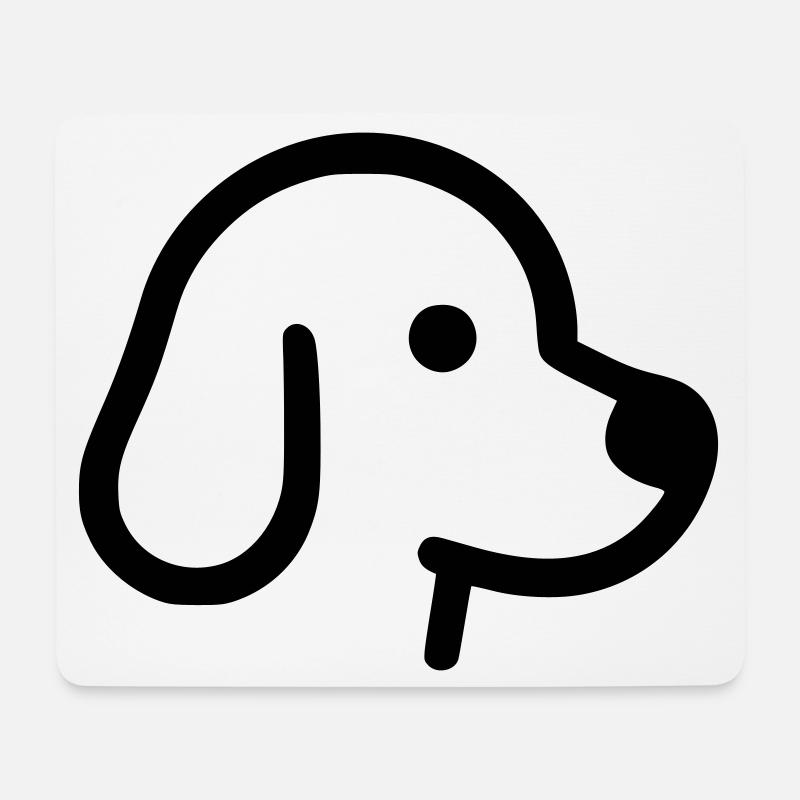 Niedlicher Hund - Umrisse, Silhouette - Mousepad (Querformat) - Weiß