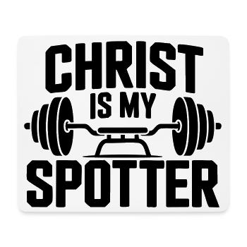 Christus ist mein Spotter - Mousepad (Querformat) - Weiß - Vorne