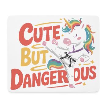 Niedlich doch gefährlich Einhorn Karate - Mouse Pad (horizontal) - white - Front