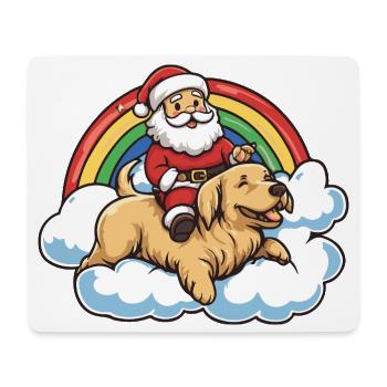 Golden Retriever Dog Santa Claus - Mouse Pad (horizontal) - white - Front