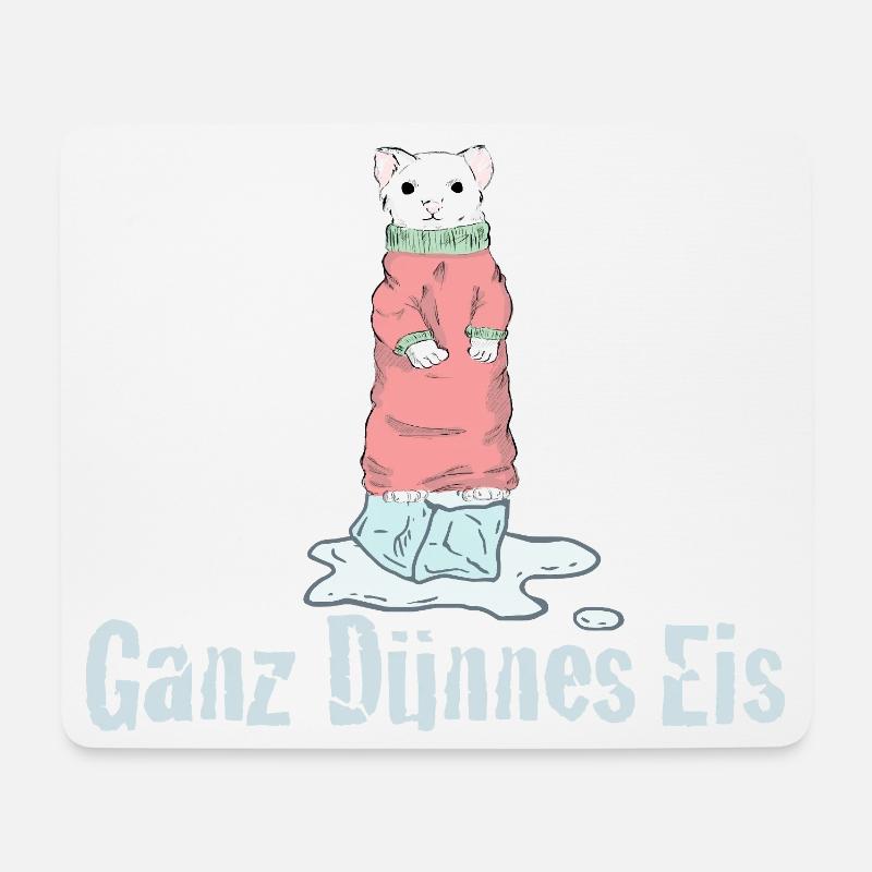 Ganz Dünnes Eis Deutscher Humor - Mousepad (Querformat) - Weiß