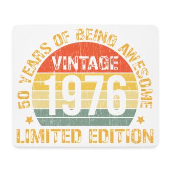Vintage 1976 – 50th Birthday Retro Shirt - Mouse Pad (horizontal) - white - Front