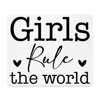 Girls Rule The World SVG – Girlpower Design - Mousepad (Querformat) - Weiß - Vorne