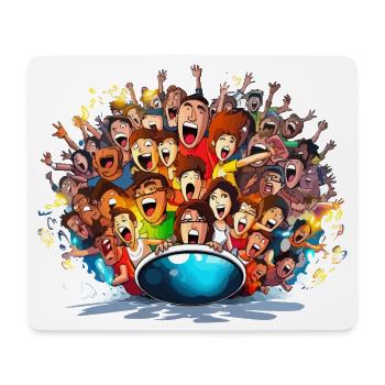 Jubelnde Massen auf Boot - Mousepad (Querformat) - Weiß - Vorne