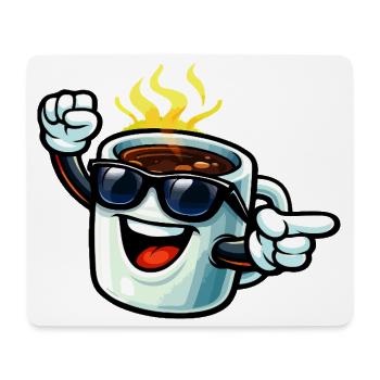 Coffee mug with sunglasses - Mouse Pad (horizontal) - white - Front