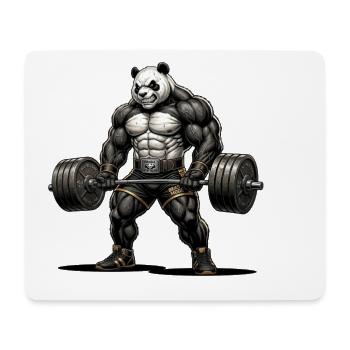 Panda Strength – Bodybuilding Design - Mousepad (Querformat) - Weiß - Vorne