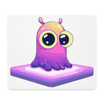 Kleiner Pixelfreund auf Plattform - Mousepad (Querformat) - Weiß - Vorne