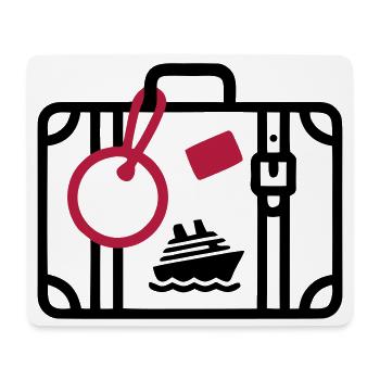 Koffer Reise Kreuzfahrt Urlaub - Mousepad (Querformat) - Weiß - Vorne