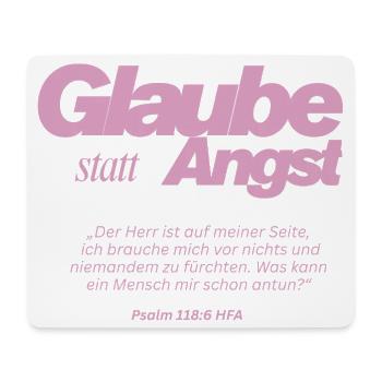 Glaube statt Angst  - Mousepad (Querformat) - Weiß - Vorne